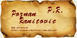 Poznan Ranitović vizit kartica